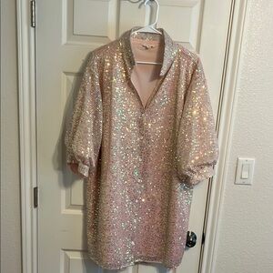 Sequin Pink Mini Dress